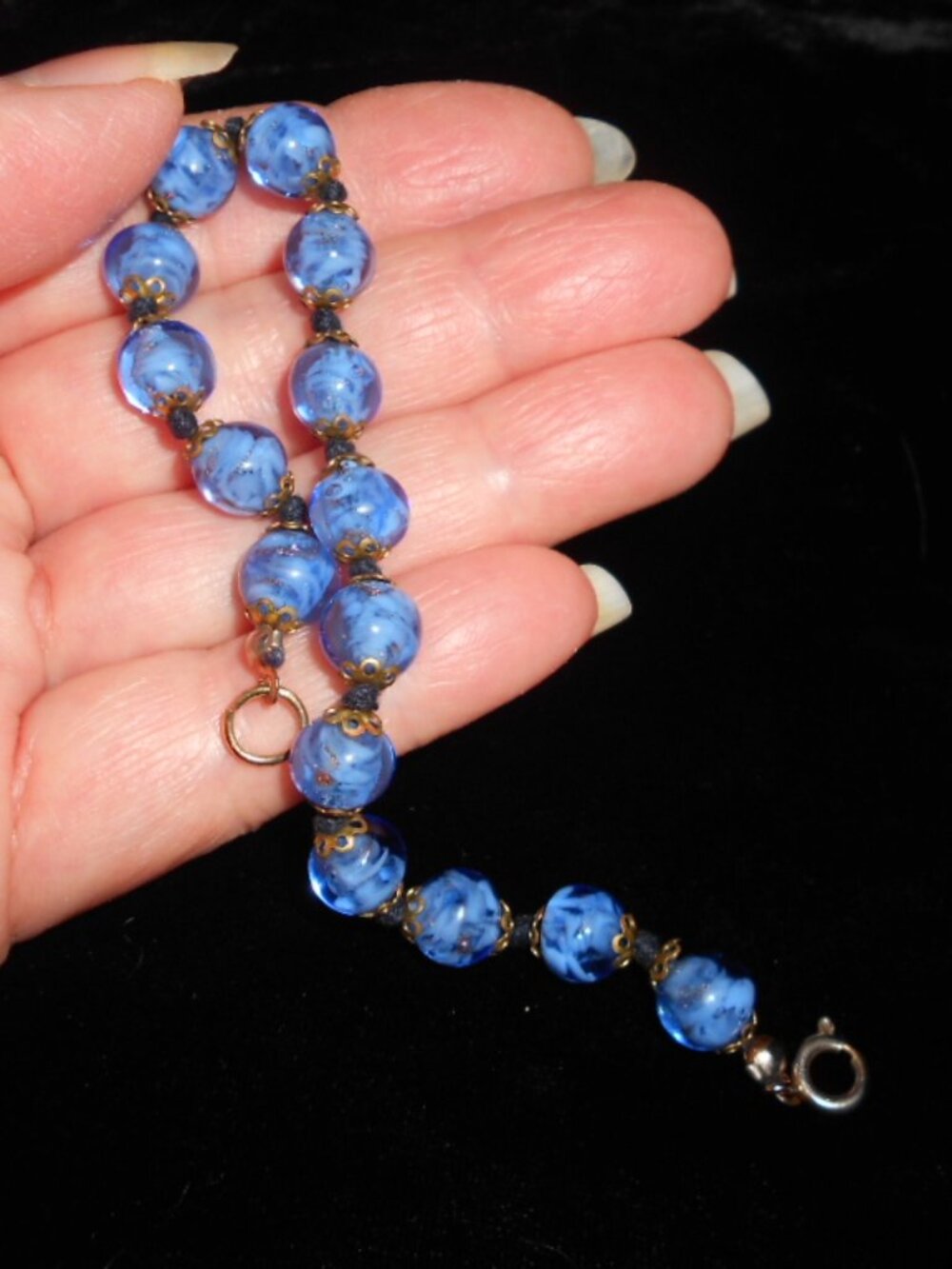 Vintage Blue Murano Glass Bracelet